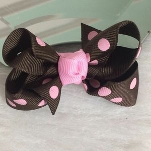 Boutique Hairbow Girl's 2.5 inch Brown grosgrain p
